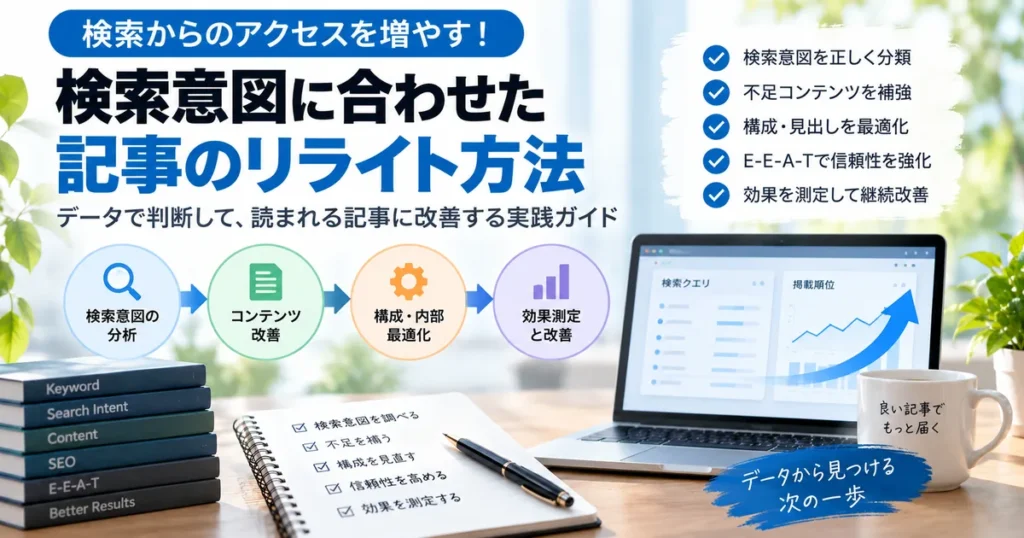 リライト後のSEO効果はいつ確認する?|順位が上がらない時の待つ・戻す・再リライト基準