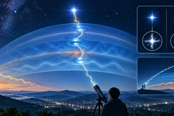 星はなぜ瞬く？｜大気のゆらぎと光の屈折でちらついて見える理由を図解