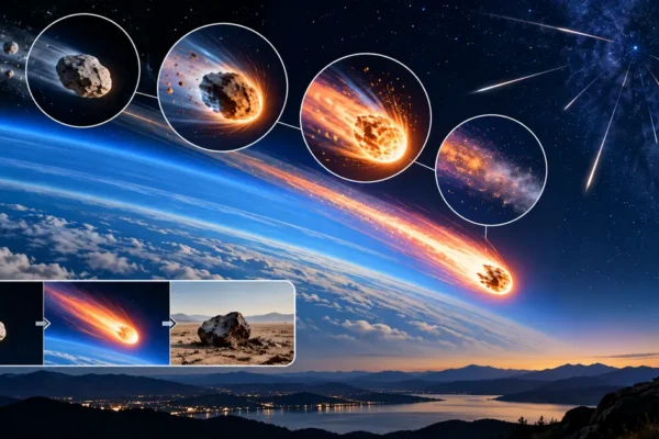 流れ星はなぜ光る？｜宇宙のちりが大気で発光する仕組みを図解